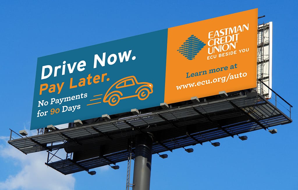 ECU auto loans billboard