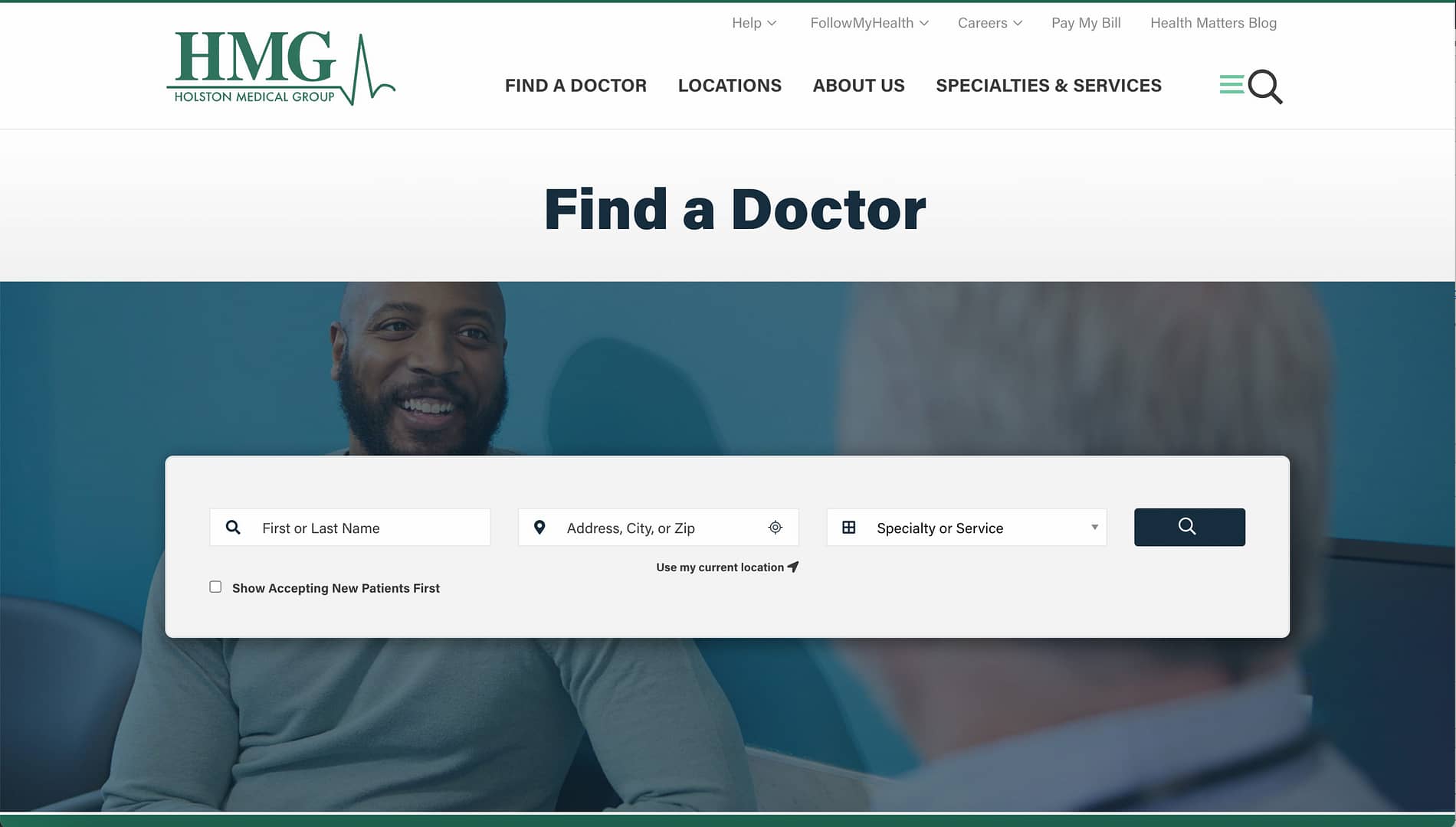 HMG Find A Doctor search
