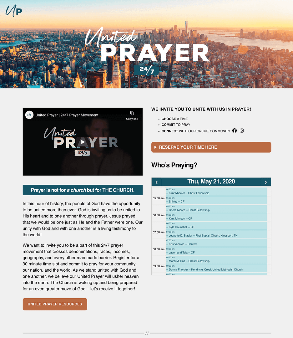 United Prayer desktop